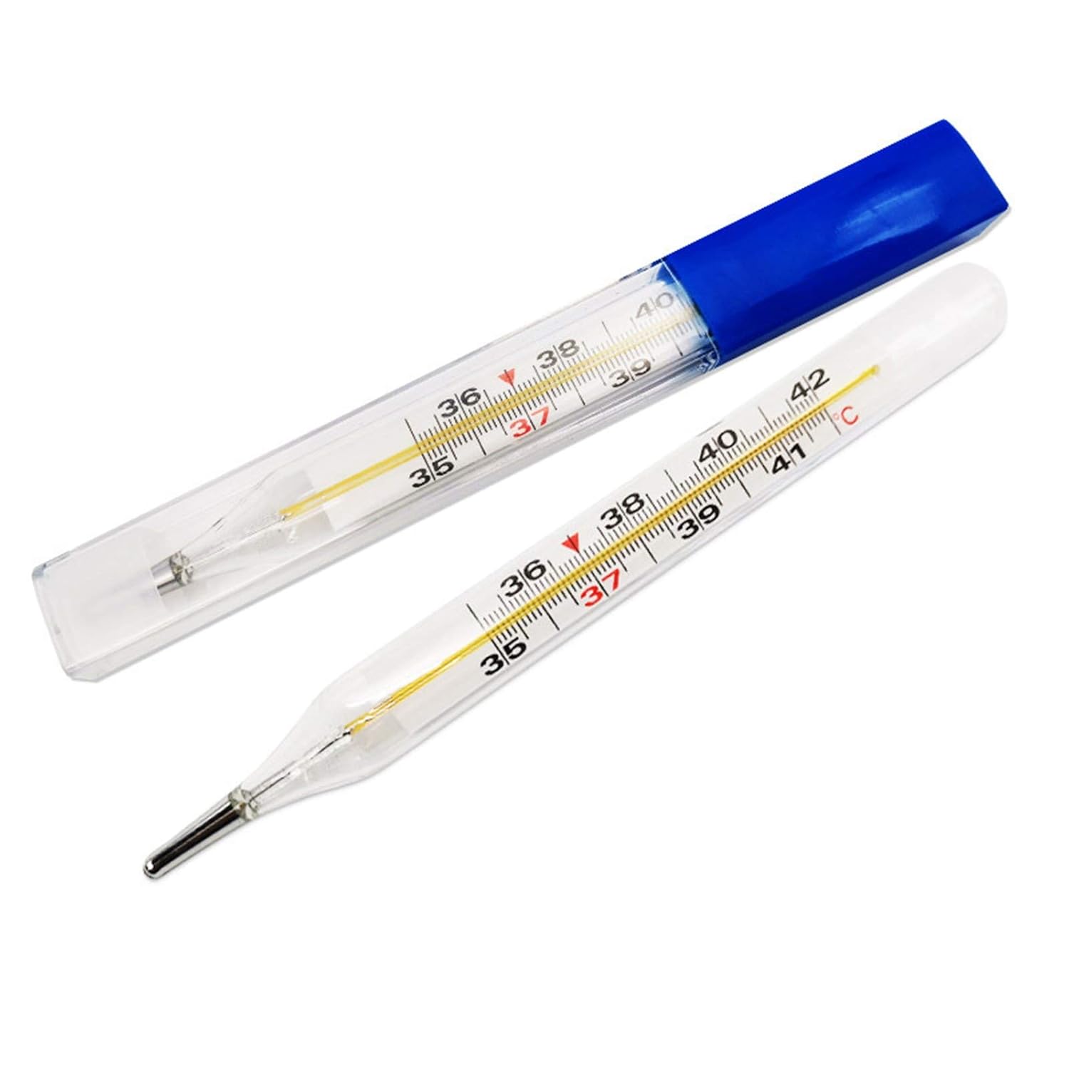 Klinisches Thermometer/Fieber, klassisches klassisches analoges Fieberthermometer, einfach abzulesen und zu verwenden für Erwachsene, Kinder – Bild 3