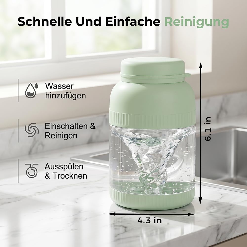 Tragbarer Mixer, 500 ml Fresh Juice Mixer Flasche, Smoothie Maker mit 10 Klingen, Smoothie Maker to Go, Kabellos USB Wiederaufladbarer Mini-Mixer, für Reise Büro Sport Fitness Küche (Einzelkappe 1 Stück) – Bild 7