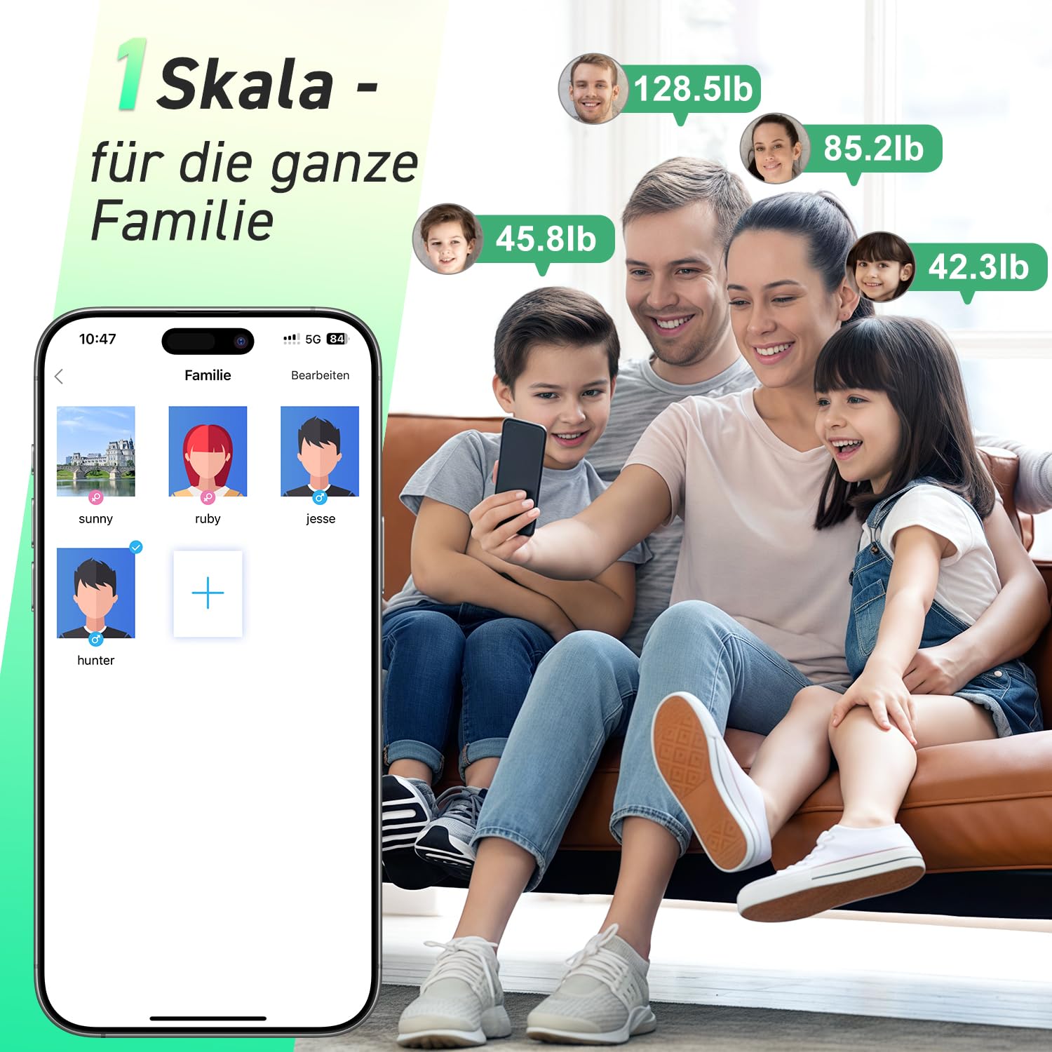 INSMART Digitale Personenwaage mit Bluetooth, Körperanalysewaage, Körperfettwaage für BMI, Gewicht, Pulsschlag, Wasser, Protein, Körperfett und Muskelmasse, 180 kg/400 lbs (weiß) – Bild 5
