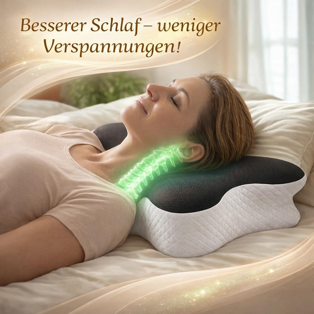 Bewalker Orthopädisches Kissen, Kissen gegen Nackenschmerzen, Kissen 60 x 70 cm, Nackenkissen, Schlafkissen, ergonomisches Kissen, Memory-Schaum-Kissen, Seitenschläferkissen – Bild 3