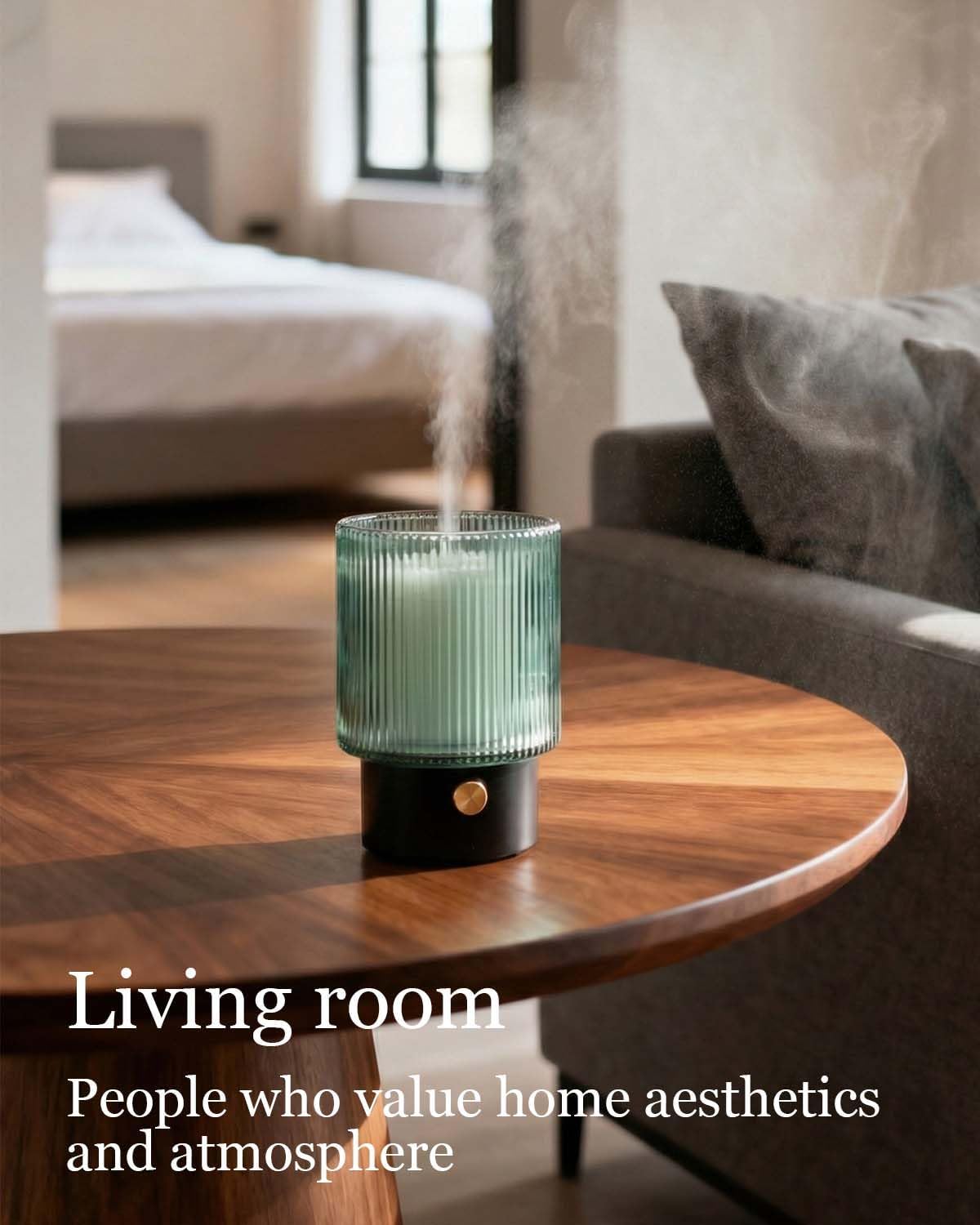 MULIN Aroma-Diffusor 100 ml, mundgeblasener Glas-Duftöl-Diffusor, leiser Ultraschall-Aromatherapie-Diffusor für ätherische Öle, 7-Farben-LED-Licht, BPA-frei, für den Heimgebrauch – Bild 6