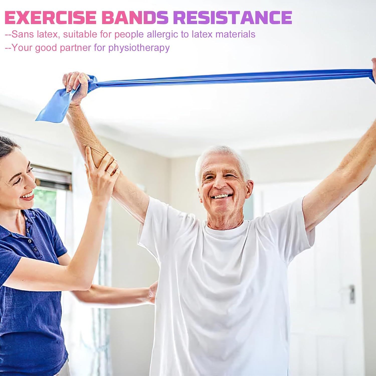 Fitnessbänder 5er Set, Gymnastikband Widerstandsbänder in 5 Stärken Fitnessband Widerstandsbänder mit Übungsanleitung für Pilates Yoga Krafttraining für Männer und Frauen – Bild 9