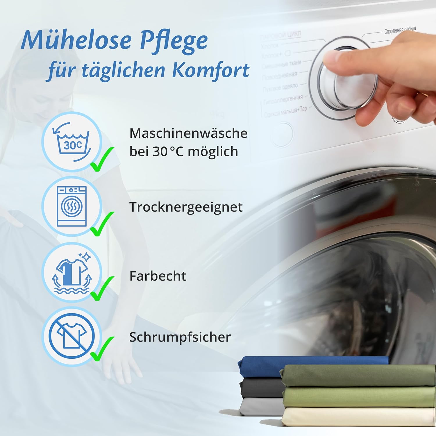 Ella Bettbezug 135 x 200 cm für Gewichtsdecke – aus 100 % Baumwolle – geeignet für 7 kg und 9 kg Gewichtsdecken – Olivgrün – Bild 9