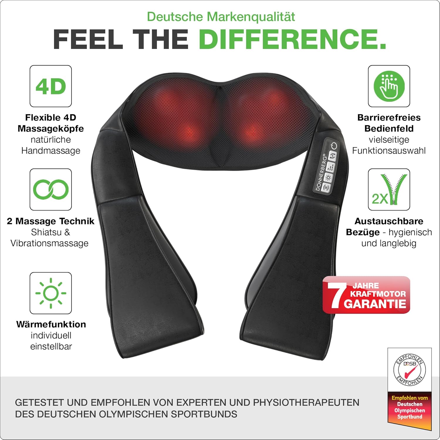 Donnerberg® Das Original Nackenmassagegerät, kabelloses Münchner Samsung Akku-Massagegerät + effektive Vibration, 4D-Shiatsu-Massage, Schulter-Nacken-Langlebiger Akku – Bild 7