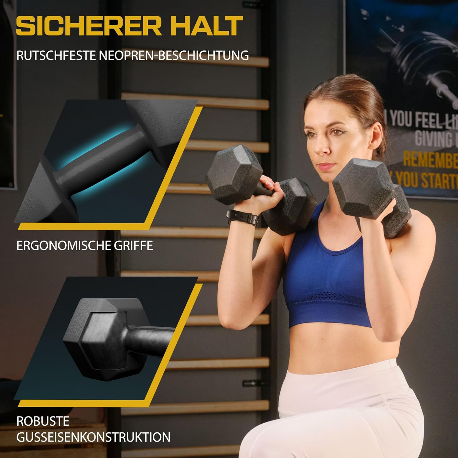 TREX SPORT Hantel-Set | Hanteln 2er Set 2 kg - 20 kg | Hanteln Damen & Herren Set Hantelset – Bild 3