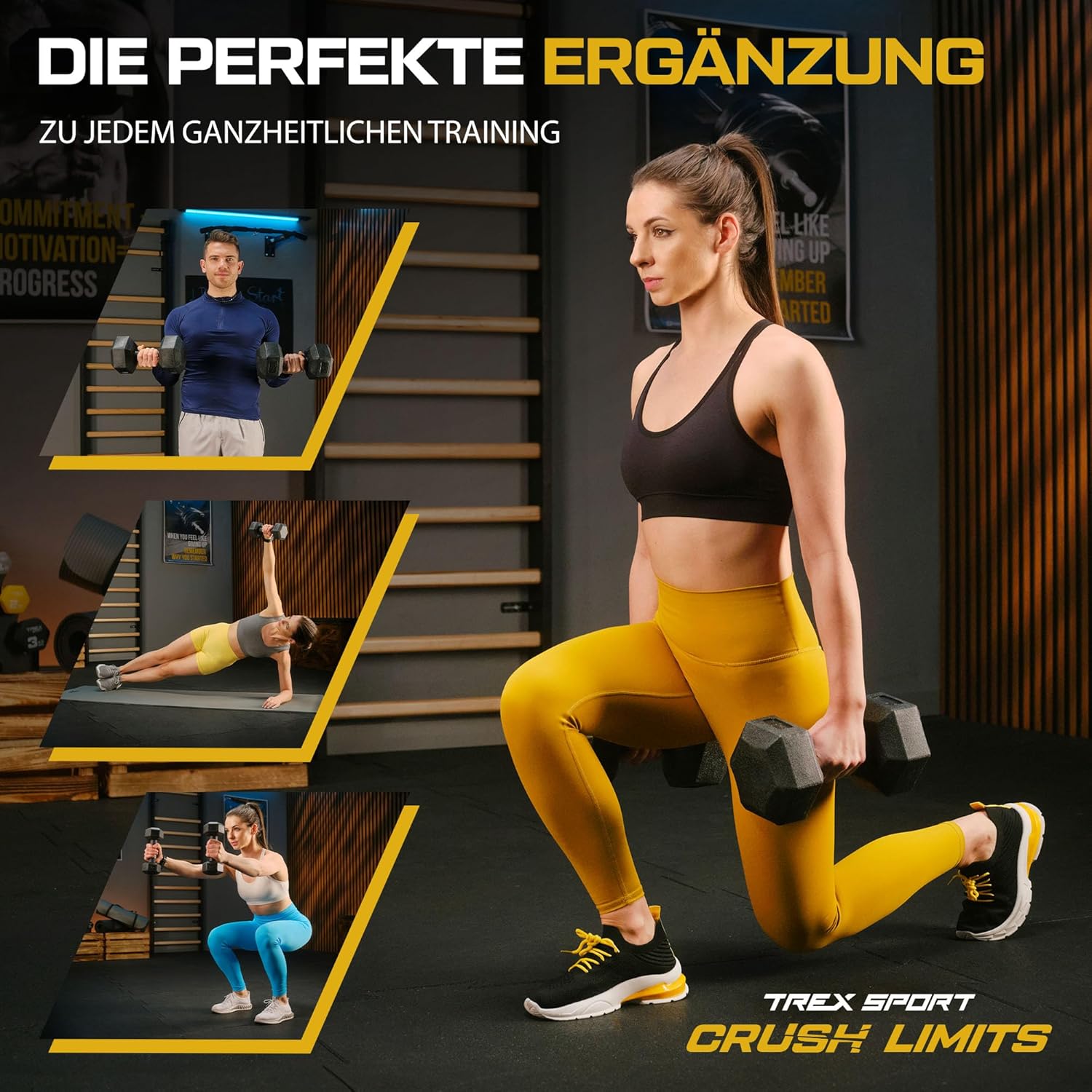 TREX SPORT Hantel-Set | Hanteln 2er Set 2 kg - 20 kg | Hanteln Damen & Herren Set Hantelset – Bild 5