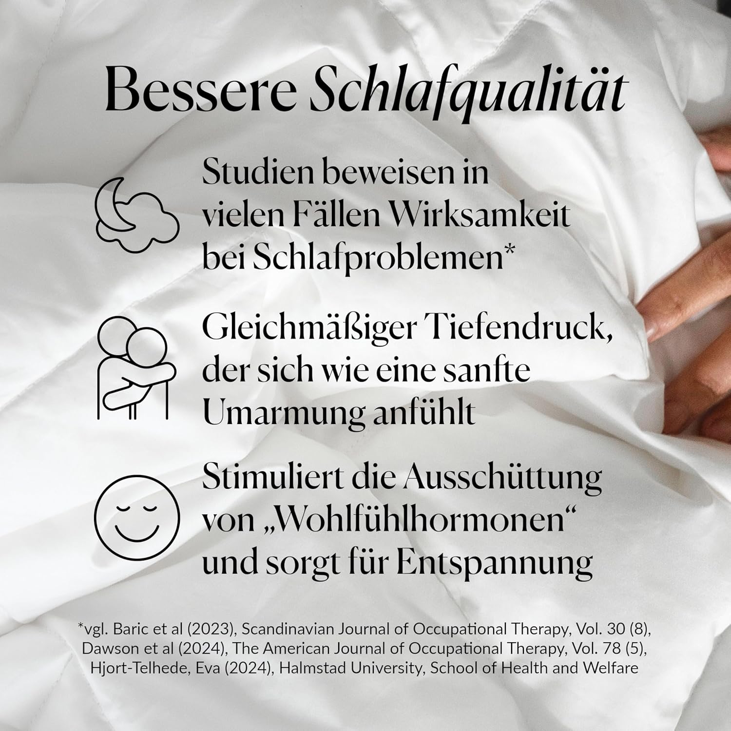CURA Pearl Classic Gewichtsdecke 135 x 200 9 kg – Anti-Stress-Therapiedecke – schwere Decke für tiefen Schlaf und bessere Erholung – schwere Bettdecke aus 100 % Baumwolle – schwere Gewichtsdecke – Bild 2