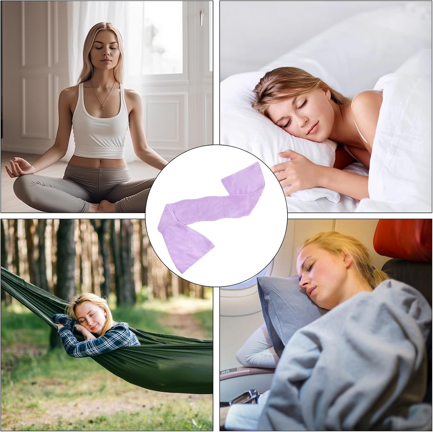 1 Stück beschwerte Schlafmaske – entspannende Augenmaske & kühlende Augenbinde – 270 g Druck mit Glaskugeln, hautfreundliche Baumwolle, 70 cm Design, ideal als Schlafmaske, Damen-Schlafmaske – Bild 7