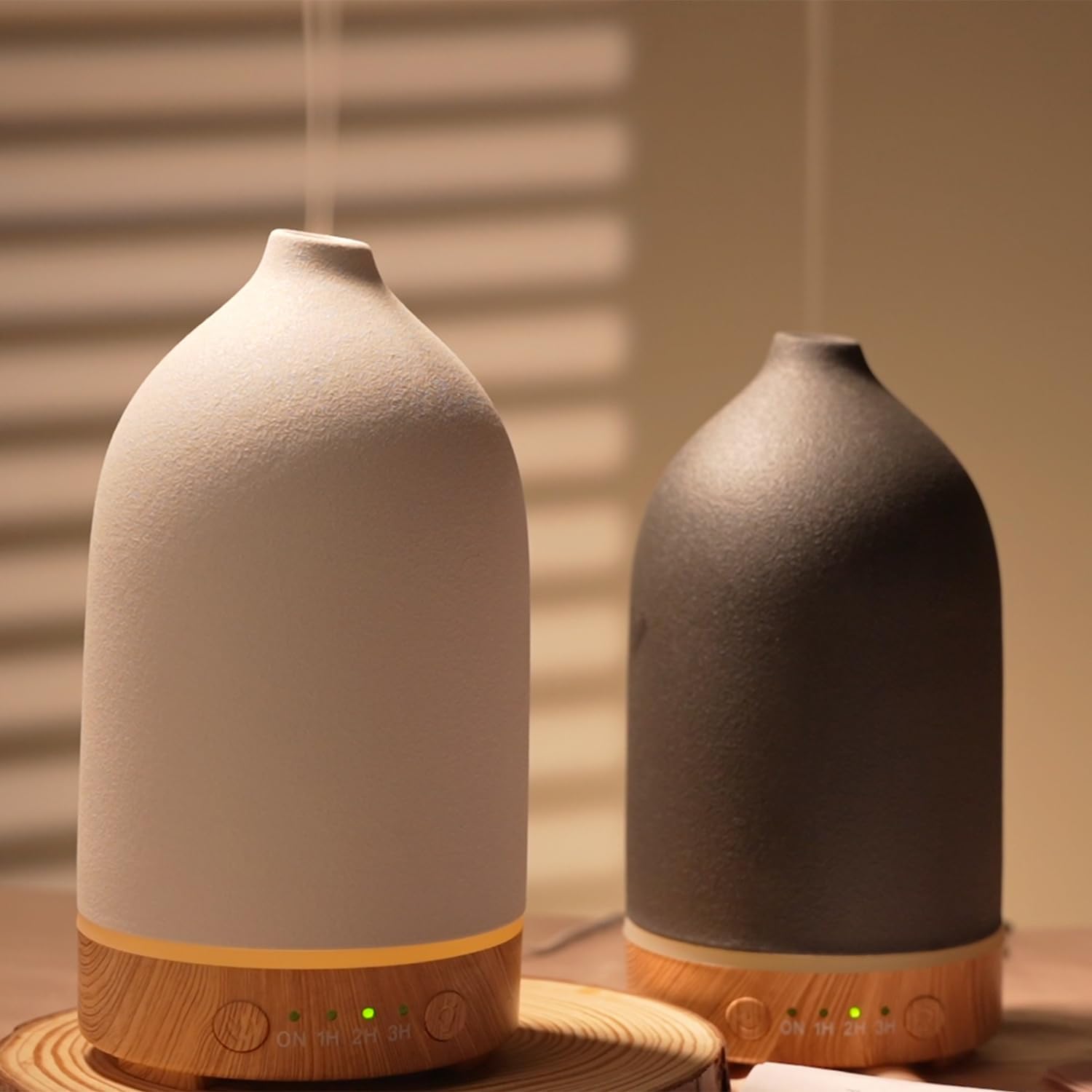 SALUBRITO Keramik-Aroma-Diffusor, weißer Diffusor für ätherische Öle, Ultraschall-Duftöl-Diffusor, Aromatherapie-Diffusor für Duftöle, BPA-frei, Geschenk für Frauen – Bild 5