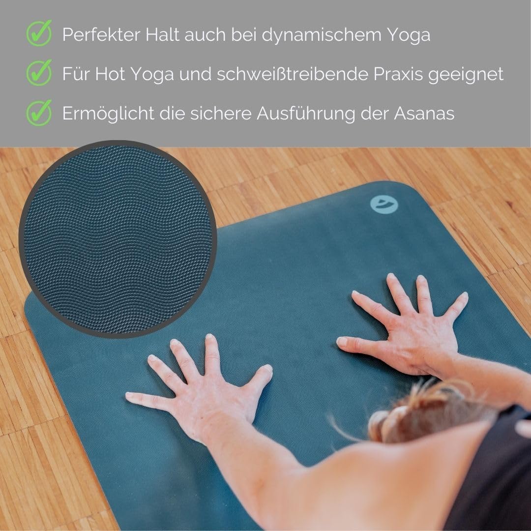 Bodhi Eco Pro Yogamatte, 100 % Naturkautschuk, extrem rutschfest, 100 % natürlich & ökologisch, professionelle Matte für Yoga & Pilates, ideal für dynamisches Yoga, 185 x 60 x 0,4 cm – Bild 5