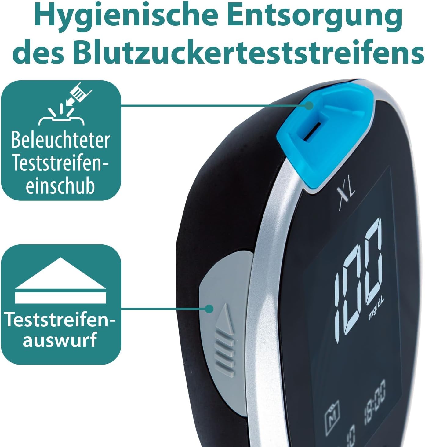 GlucoCheck XL Blutzucker-Teststreifen, 50 Stück, zur Kontrolle des Blutzuckerwertes – verwendbar mit dem GlucoCheck XL Blutzuckermessgerät – Bild 5
