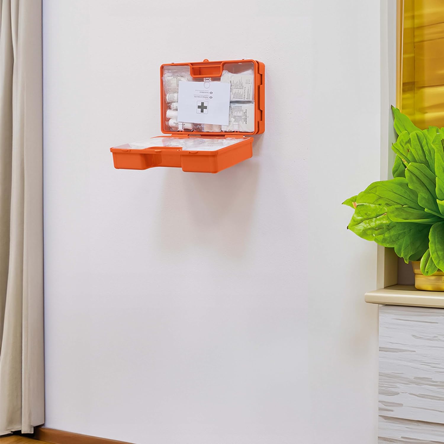 PETEX Profi-Erste-Hilfe-Set mit Inhalt nach DIN 13169, inkl. praktischer Wandhalterung, 5 x Aufkleber, Erste-Hilfe-Koffer, orangefarbenes Erste-Hilfe-Set für Gewerbe, Büro, Baustelle – Bild 11