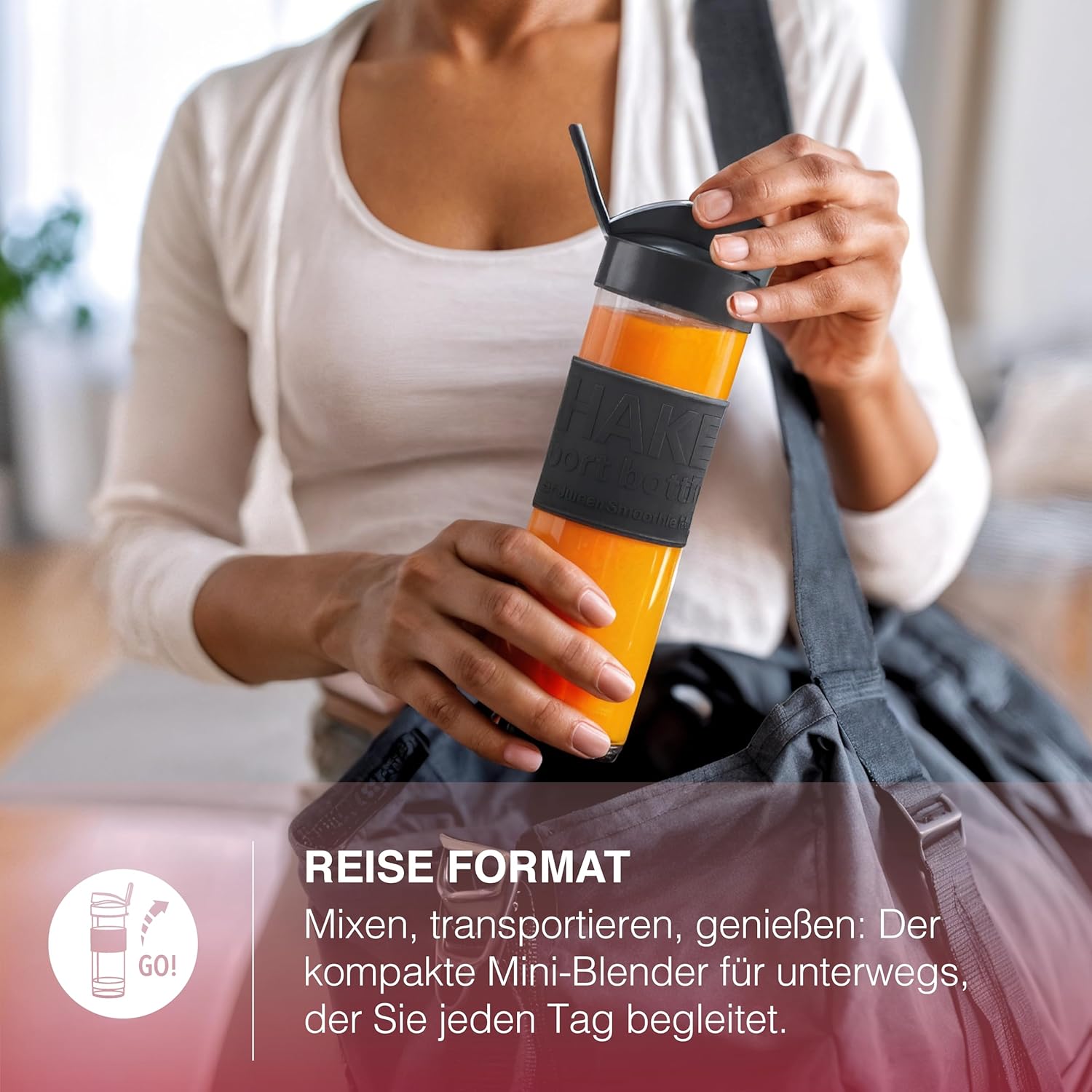 H.Koenig Mini Smoothie Maker Standmixer, Mixer elektrisch, tragbar, kompakt, 570 ml, SMOO18, BPA-frei, leistungsstark 300 W, Smoothie-Mixer 2 tragbare Flaschen, Edelstahlklingen, Pastellgrün – Bild 3