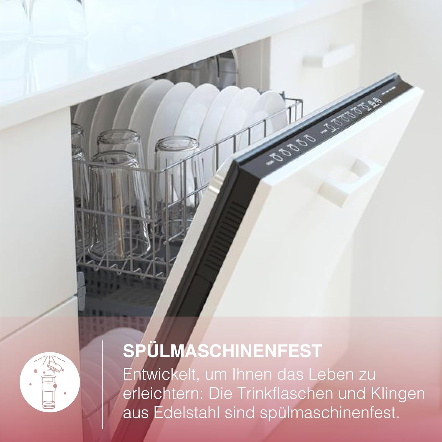 H.Koenig Mini Smoothie Maker Standmixer, Mixer elektrisch, tragbar, kompakt, 570 ml, SMOO18, BPA-frei, leistungsstark 300 W, Smoothie-Mixer 2 tragbare Flaschen, Edelstahlklingen, Pastellgrün – Bild 8