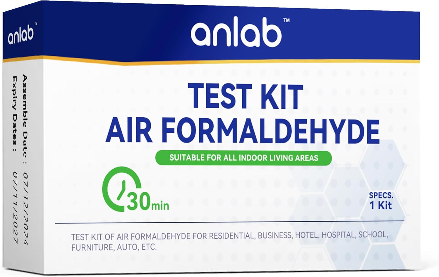 DIY-Testkit für Luft-Formaldehyd (HCHO) – zur Prüfung der Luftqualität, Detektor für Zuhause, Wohngebäude, Unternehmen, Hotels, Krankenhäuser, Schulen, Möbel, Autos (3er-Pack) – Bild 2