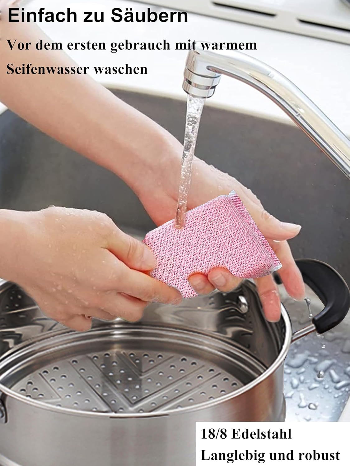 VENTION Dampfgarer 20 cm, Couscous-Topf Induktion 3,4 L, Kartoffeldämpfer Kleiner Dampfgarer aus Edelstahl – Bild 5