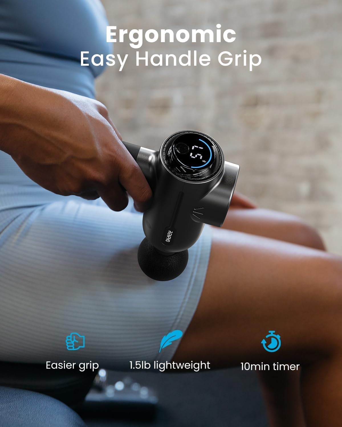 Massagepistole mit Wärmefunktion und Bluetooth, RENPHO Massagepistole App kompatibel, Muskelmassagepistole Massagegerät mit LED-Anzeige und Muskelentspannung, bestes Geschenk – Bild 8