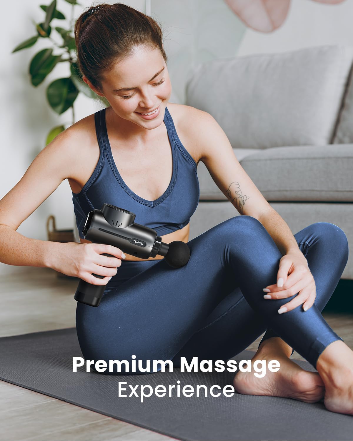 Massagepistole mit Wärmefunktion und Bluetooth, RENPHO Massagepistole App kompatibel, Muskelmassagepistole Massagegerät mit LED-Anzeige und Muskelentspannung, bestes Geschenk – Bild 7