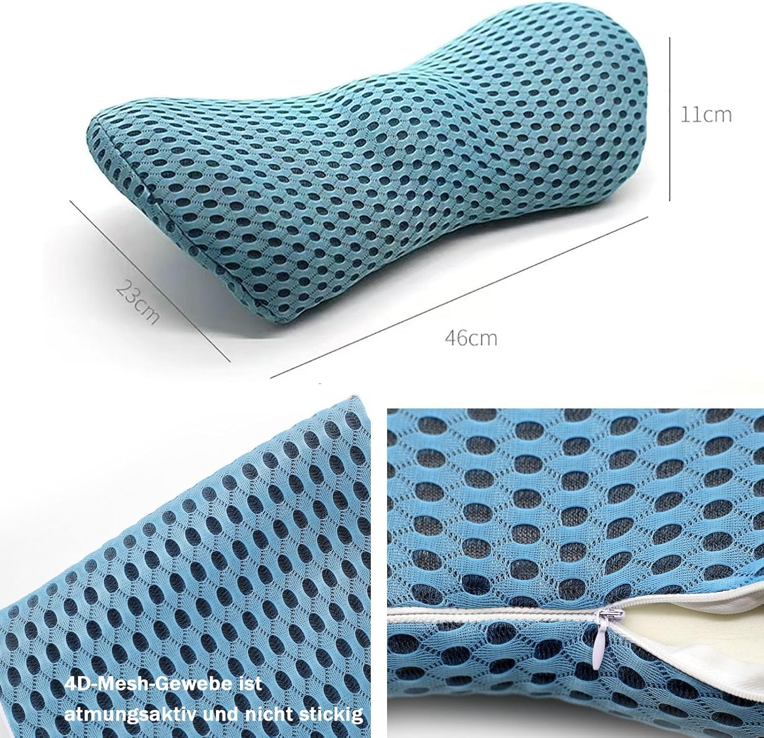 Lendenkissen, Memory-Schaum-Lendenkissen: Rückenstützkissen, ergonomisches Druckentlastungs-Rückenkissen, Rückenkissen für Bett, Stuhl, Auto, Bürostuhl (schwarz) – Bild 7