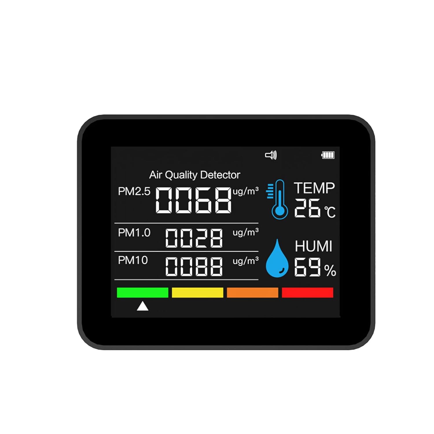 SENECESLI 8-in-1-Luftqualitätsmonitor, Innenluftqualitätsmessgerät mit CO2 HCHO TVOC PM2,5 PM10 Temperatur-Feuchtigkeitsdetektor, Echtzeit-Daten-Farbbildschirm-Schimmeltest-Kit für das (#1) – Bild 3