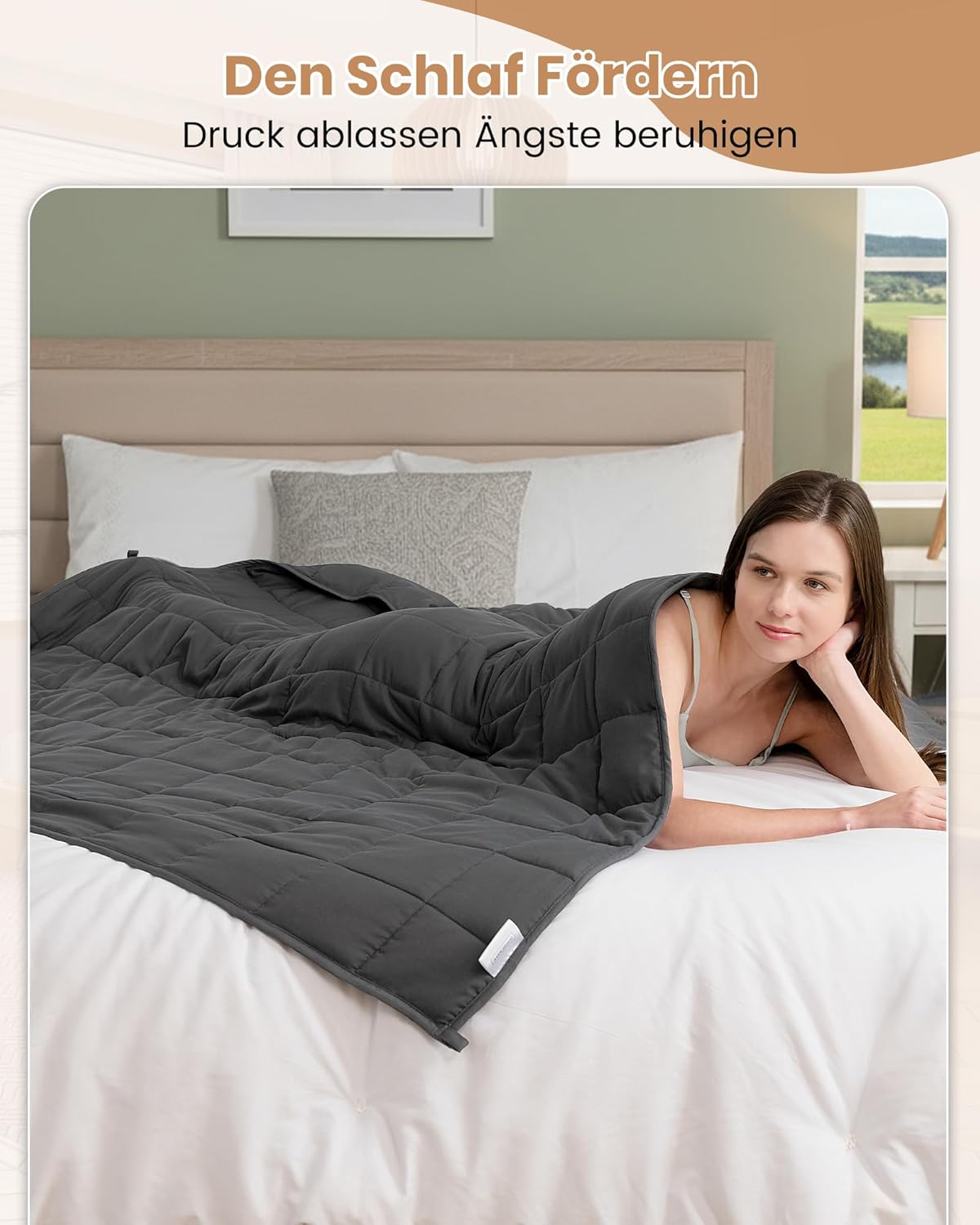 Good Nite Gewichtsdecke, 150 x 200 cm, 8 kg Gewichtsdecke, Anti-Stress-Therapiedecke, fördert tiefen Schlaf – Bild 5