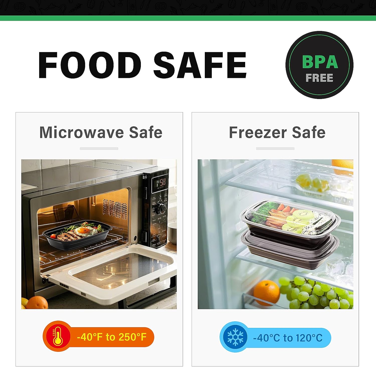 Femora 50 Stück 32-Unzen-Meal-Prep-Behälter mit hochwertigen wiederverwendbaren Meal-Prep-Behältern, Lunchbox mit Deckel, mikrowellen-, gefrierschrank- und spülmaschinenfest – Bild 6