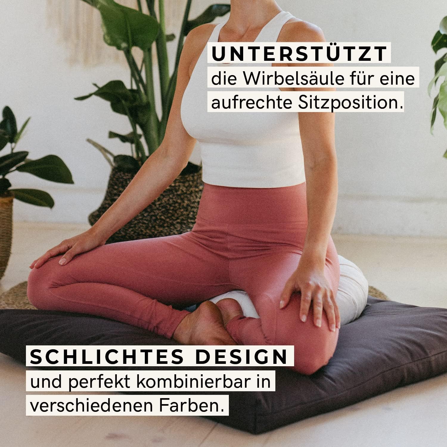 Lotuscrafts Zafu Zen Meditationskissen, Yogakissen, Sitzhöhe 15 cm, Yoga Zafu Kissen mit Dinkelfüllung, waschbarer Bezug aus Bio-Baumwolle, GOTS zertifiziert, mit Stickerei – Bild 6