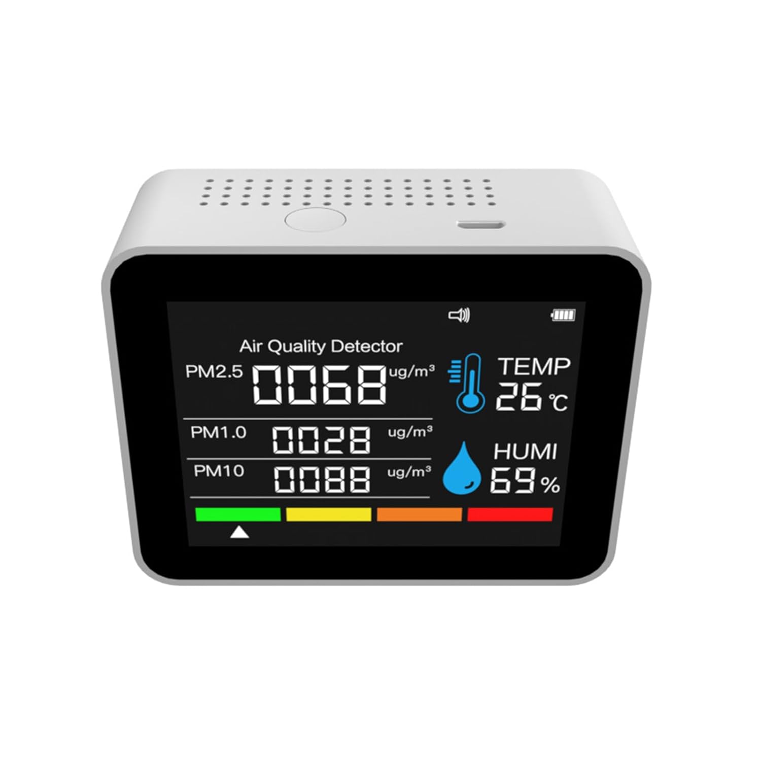 Fabater Luftqualitätsmonitor, Schimmeltest-Set für Zuhause, Innenbereich, CO2, HCHO, TVOC, PM2,5, PM10-Detektor mit Farbbildschirm für Büro, Schule, Hotel (#2) – Bild 2
