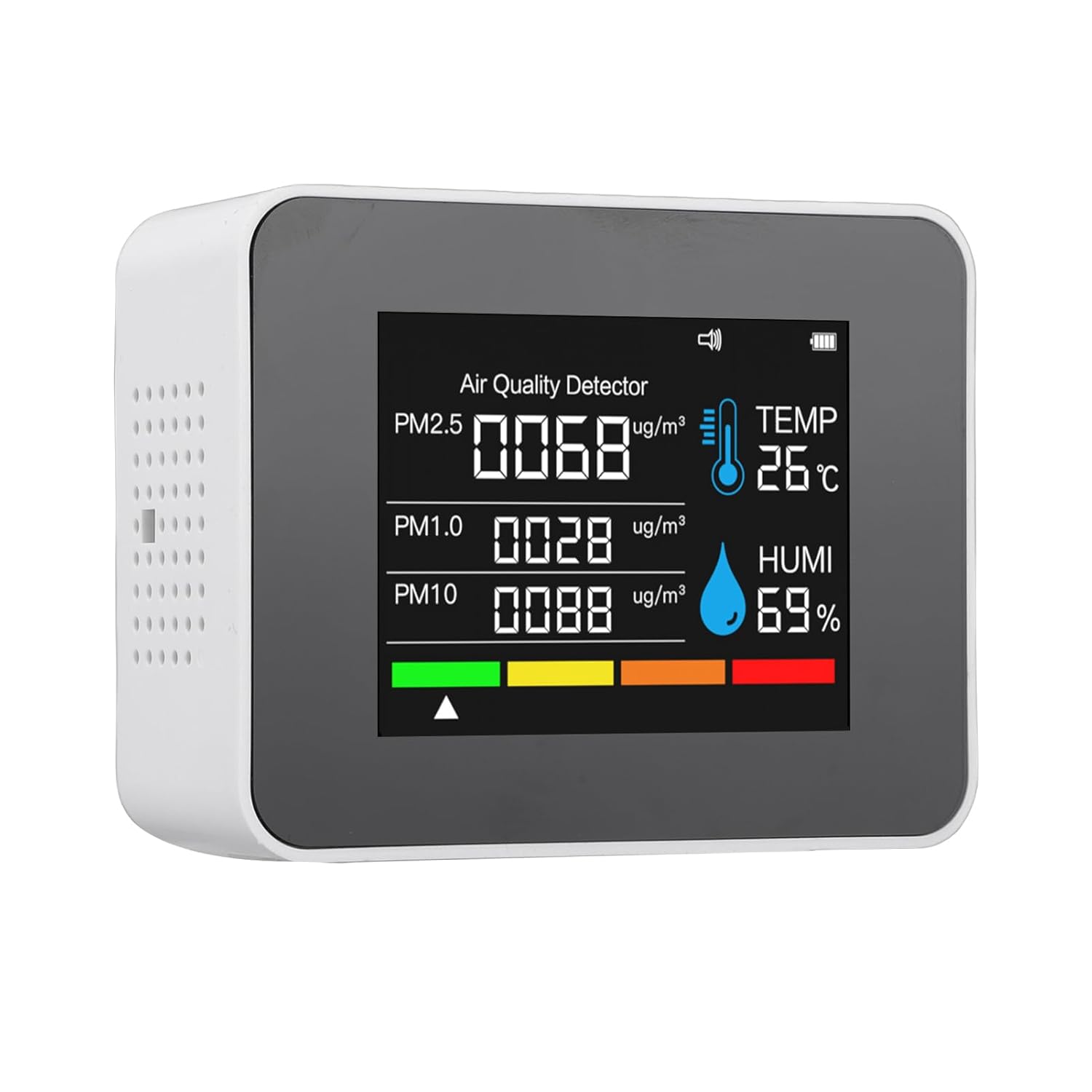 Fabater Luftqualitätsmonitor, Schimmeltest-Set für Zuhause, Innenbereich, CO2, HCHO, TVOC, PM2,5, PM10-Detektor mit Farbbildschirm für Büro, Schule, Hotel (#2) – Bild 5