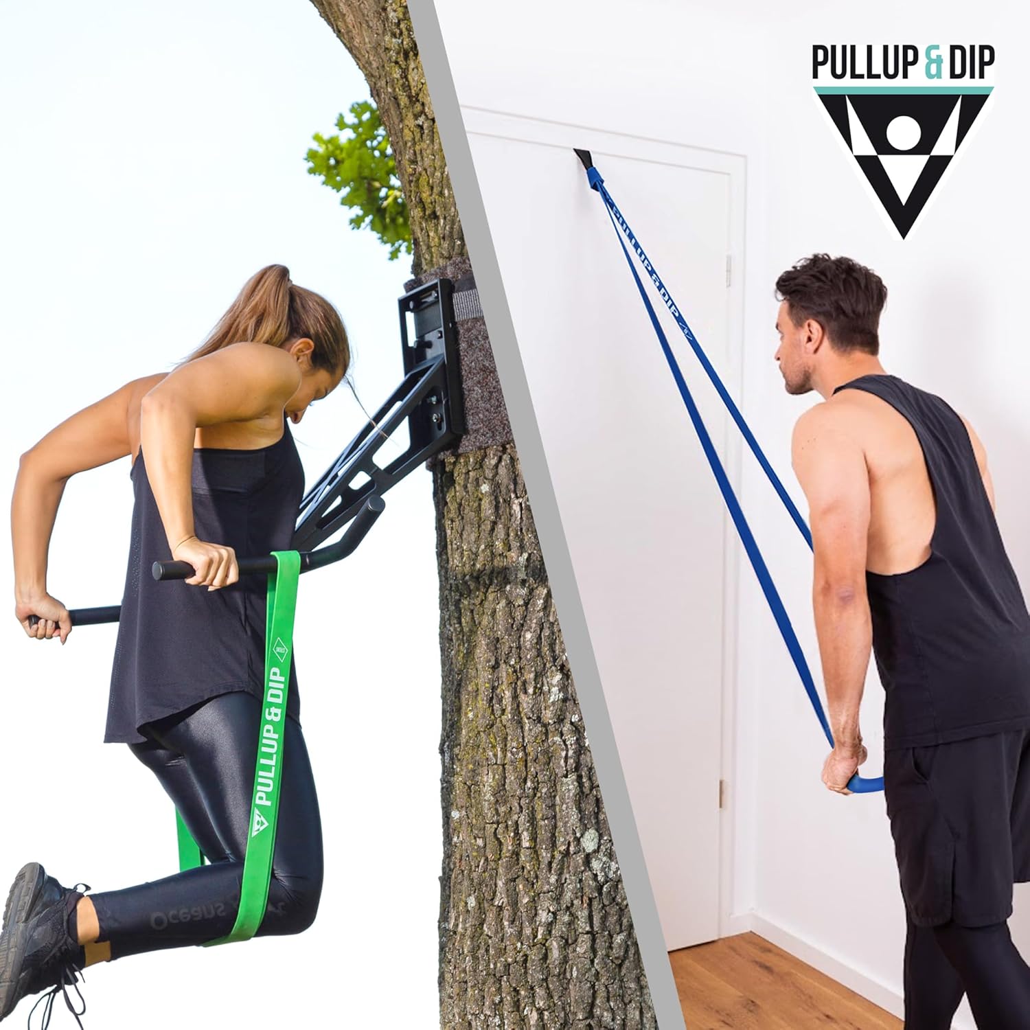 PULLUP & DIP Fitnessbänder, Widerstandsbänder mit Tasche, Türanker (mit Sets) und Übungsanleitung, einzeln & im Vorteilsset, Pull-Up Band Fitnessband für Calisthenics – Bild 7
