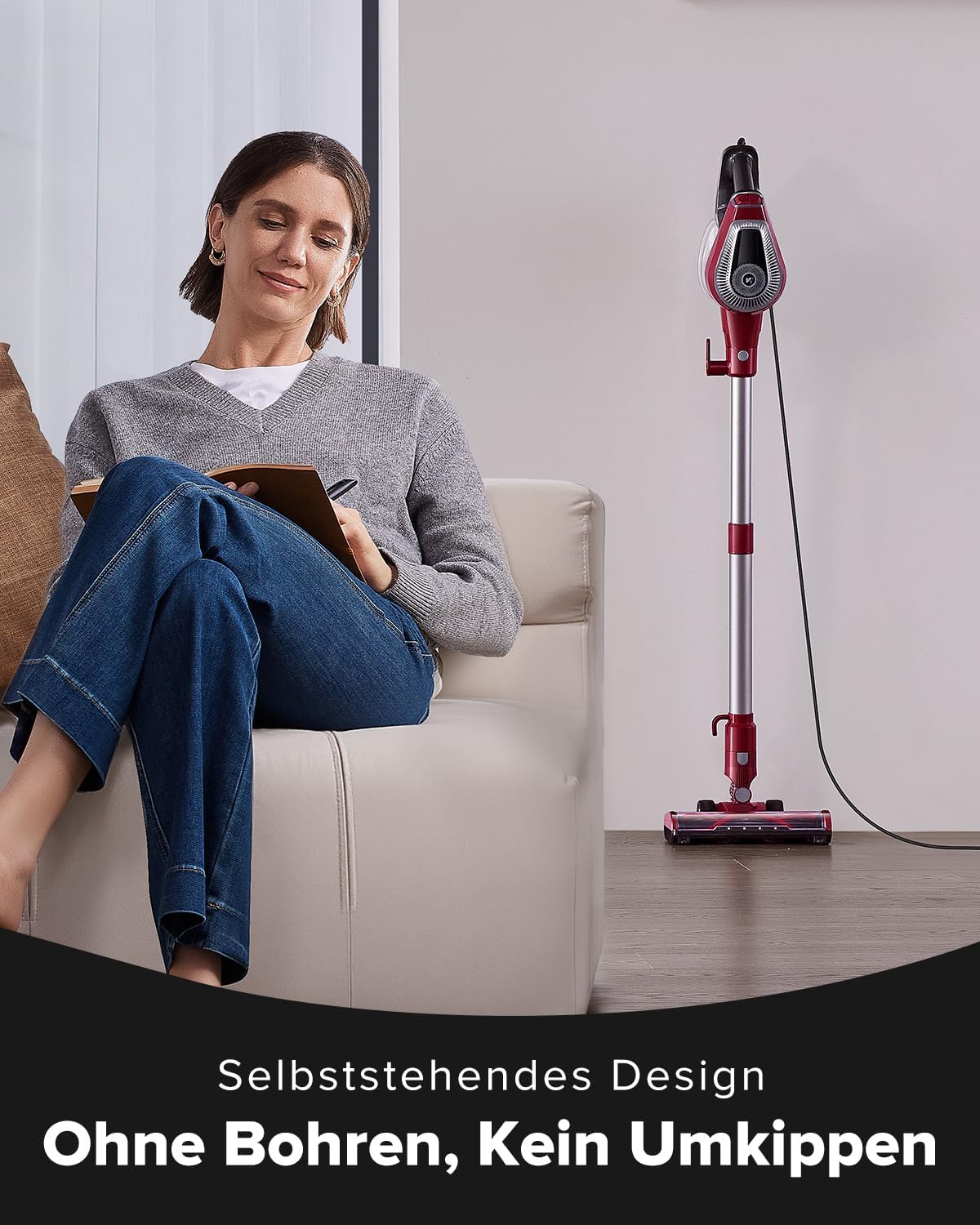 Vexilar C8 Staubsauger mit Kabel – 600 W/60 kPa Handstaubsauger mit 7 m Kabellänge, verwirrungsfreie elektrische Upgrade-Bodenbürste, 1,5 l beutelloser Behälter für Hartböden, Teppiche, Tierhaare – Bild 10
