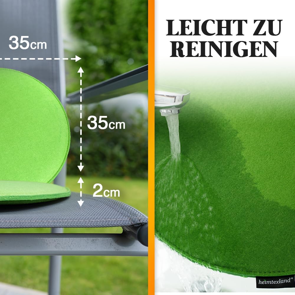 heimtexland 4er Pack Sitzkissen, Filz Stuhlkissen, Bodenkissen, Stuhlkissen, Indoor Outdoor Kissen, rund, Typ631, Filzkissen, Anthrazit, meliert, 35 x 35 cm, 4 Stück – Bild 5