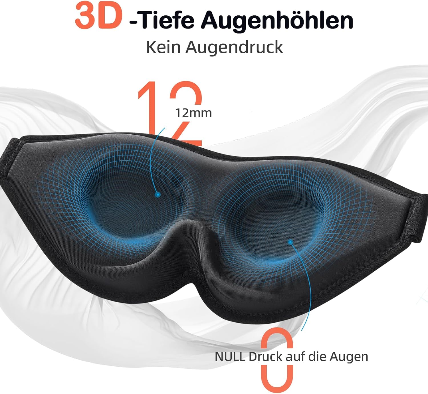 INNELO 3D-Schlafmaske für Männer und Frauen, 2025 Seiten, verbesserte Augenmaske für Seitenschläfer, 100 % lichtblockierende, ergonomische Schlafbrille, mit bequemen druckfreien Augenhöhlen für Reisen, Grau – Bild 5