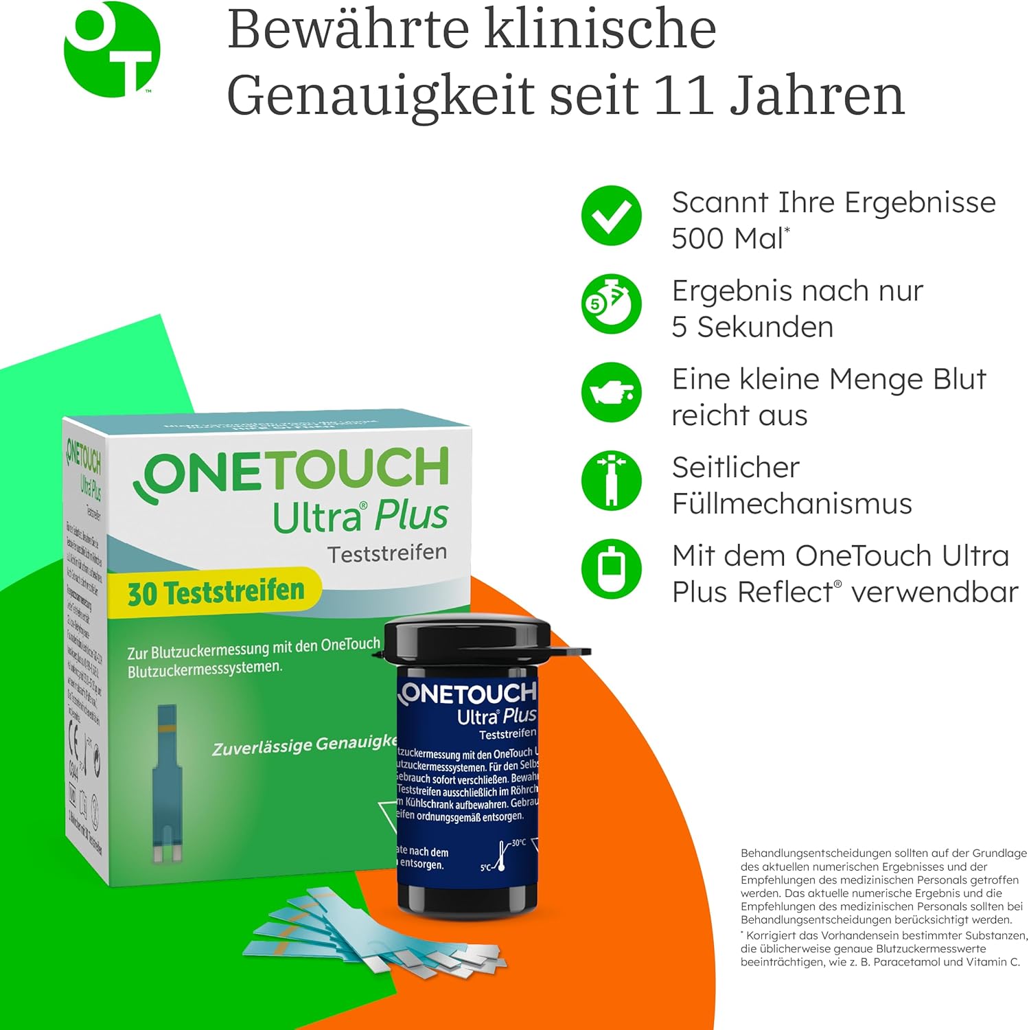 OneTouch Ultra Plus Combo Pack S zur Blutzuckermessung | Teststreifen und Lanzetten für Diabetes (Zuckerkrankheit) | 30 Tests | 1 Teststreifen, 1 Packung Lanzetten, je 30 Stück – Bild 2