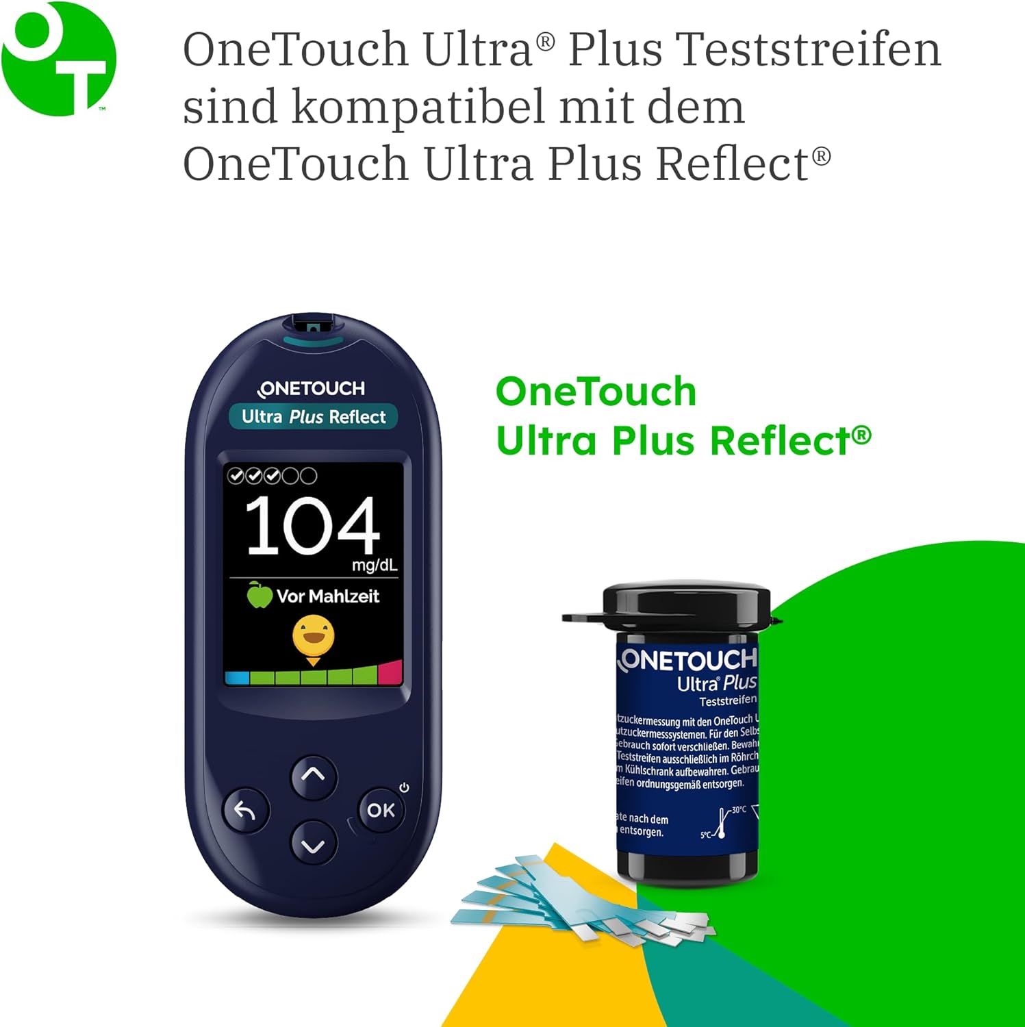 OneTouch Ultra Plus Combo Pack S zur Blutzuckermessung | Teststreifen und Lanzetten für Diabetes (Zuckerkrankheit) | 30 Tests | 1 Teststreifen, 1 Packung Lanzetten, je 30 Stück – Bild 8