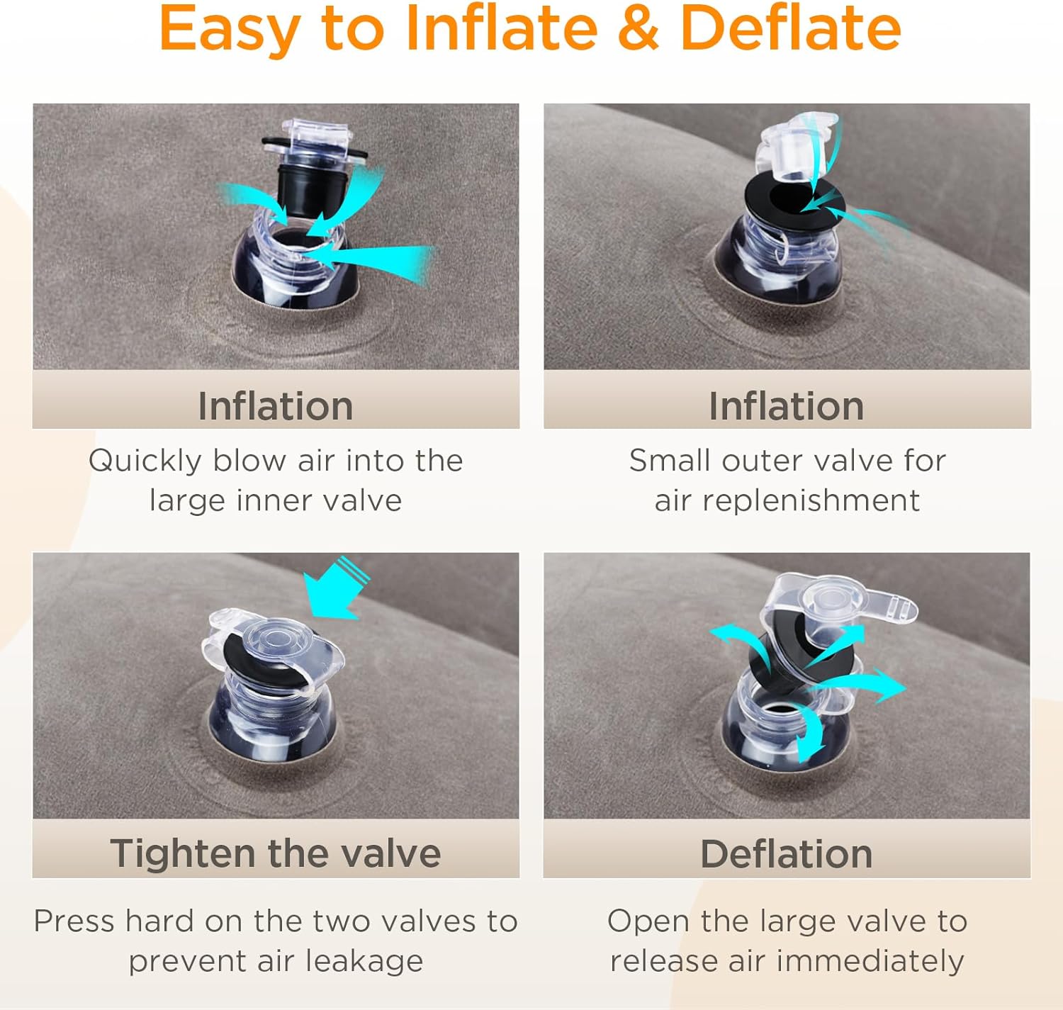 Reise-Fußstützenkissen, aufblasbares, höhenverstellbares Kissen für die Fußstütze in Flugzeugen, Autos, Bussen, Zügen, im Büro und zum Schlafen von Kindern auf langen Flügen – Bild 5