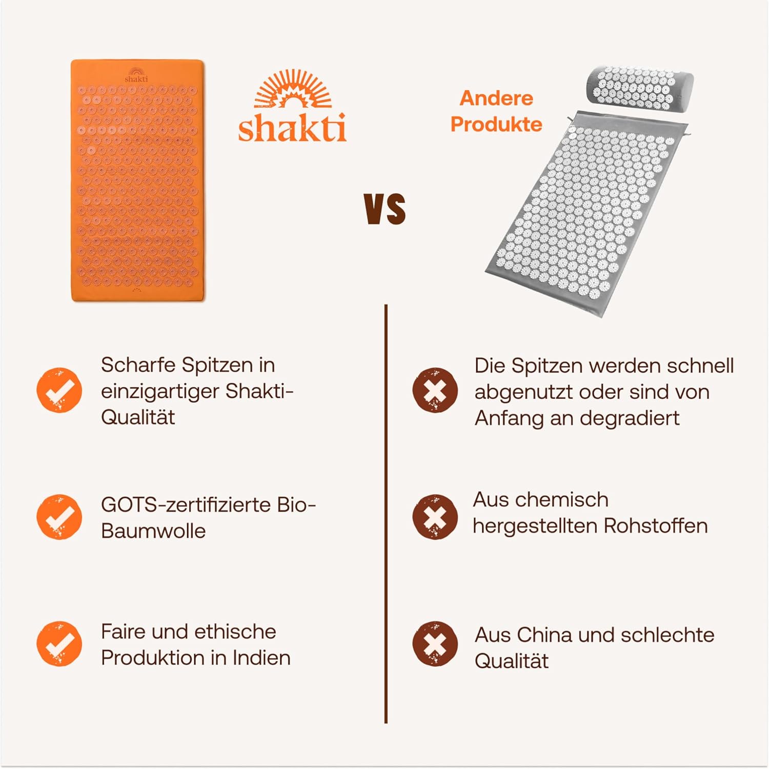 ShaktiMat (Das Original seit 2007) Premium-Akupressurmatte zur Entspannung für Rücken, Nacken, Füße, ethische Handarbeit, GOTS-zertifizierte Bio-Baumwolle, Original-Intensität, Onyxschwarz – Bild 6