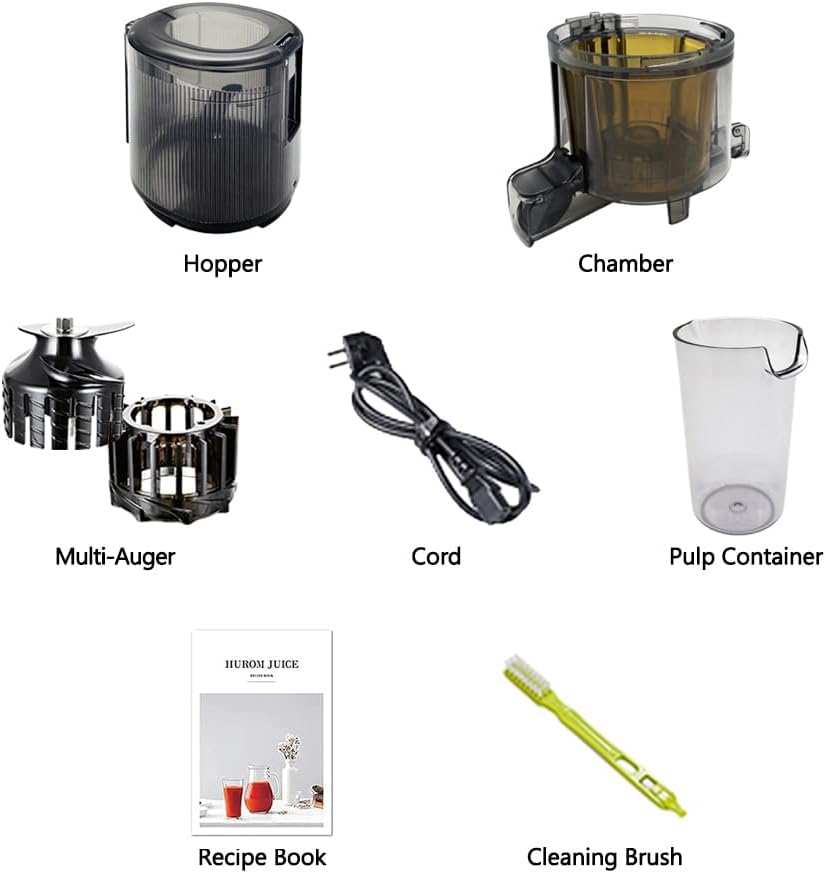 Hurom Slow Juicer | Entsafter für Gemüse und Obst | H310 | Leicht zu reinigender elektrischer Entsafter mit leisem Motor und Siebfilter | 150 Watt | BPA-frei | Schlankes Design | 220 ml, Anthrazit – Bild 3
