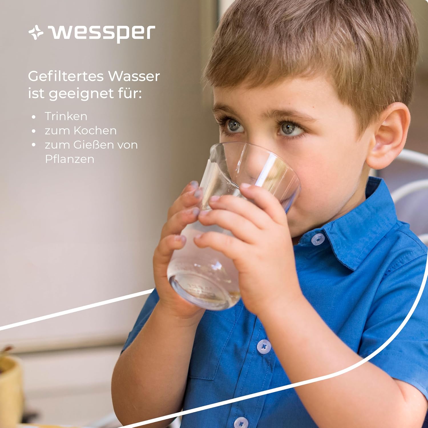 Wessper Wasserfilterkanne mit Filter, Kühlschranktürkanne 2,7 Liter, Filterkartuschen mit Aktivkohle und Ionenaustauschharz, Set Kanne und 6 Wasserfilter, Weiß – Bild 7