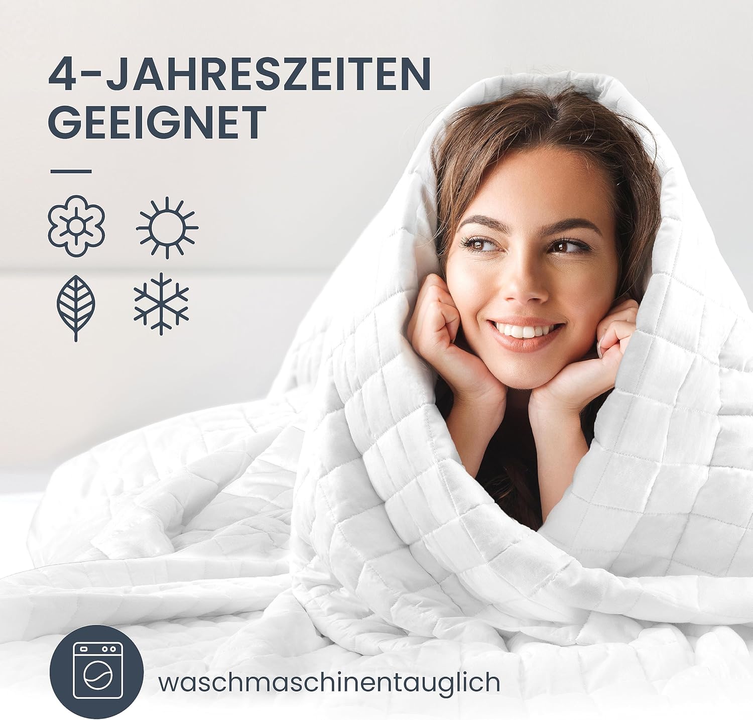 Gewichtsdecke 135 x 200 cm, 6 kg Therapiedecke aus 100 % Baumwolle, schwere Decke zum Schlafen, stressreduzierend und therapeutisch – Bild 7