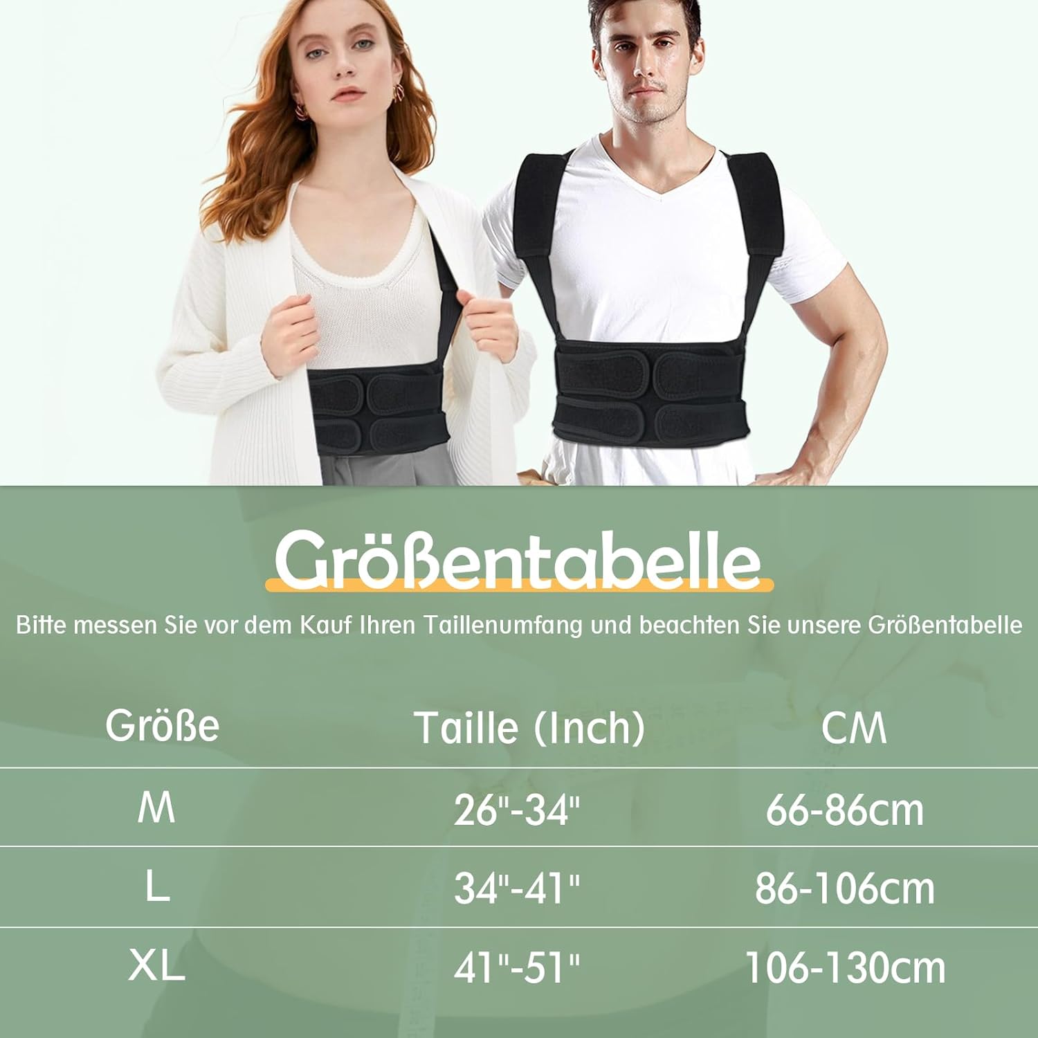 Rückenstützgürtel Rückenglätter Haltungskorrektur Damen: Verstellbarer Haltungskorrekturgurt für Herren – Atmungsaktive Rückenhaltungskorrektur – Verstellbarer gerader Haltungstrainer Schwarz L – Bild 5