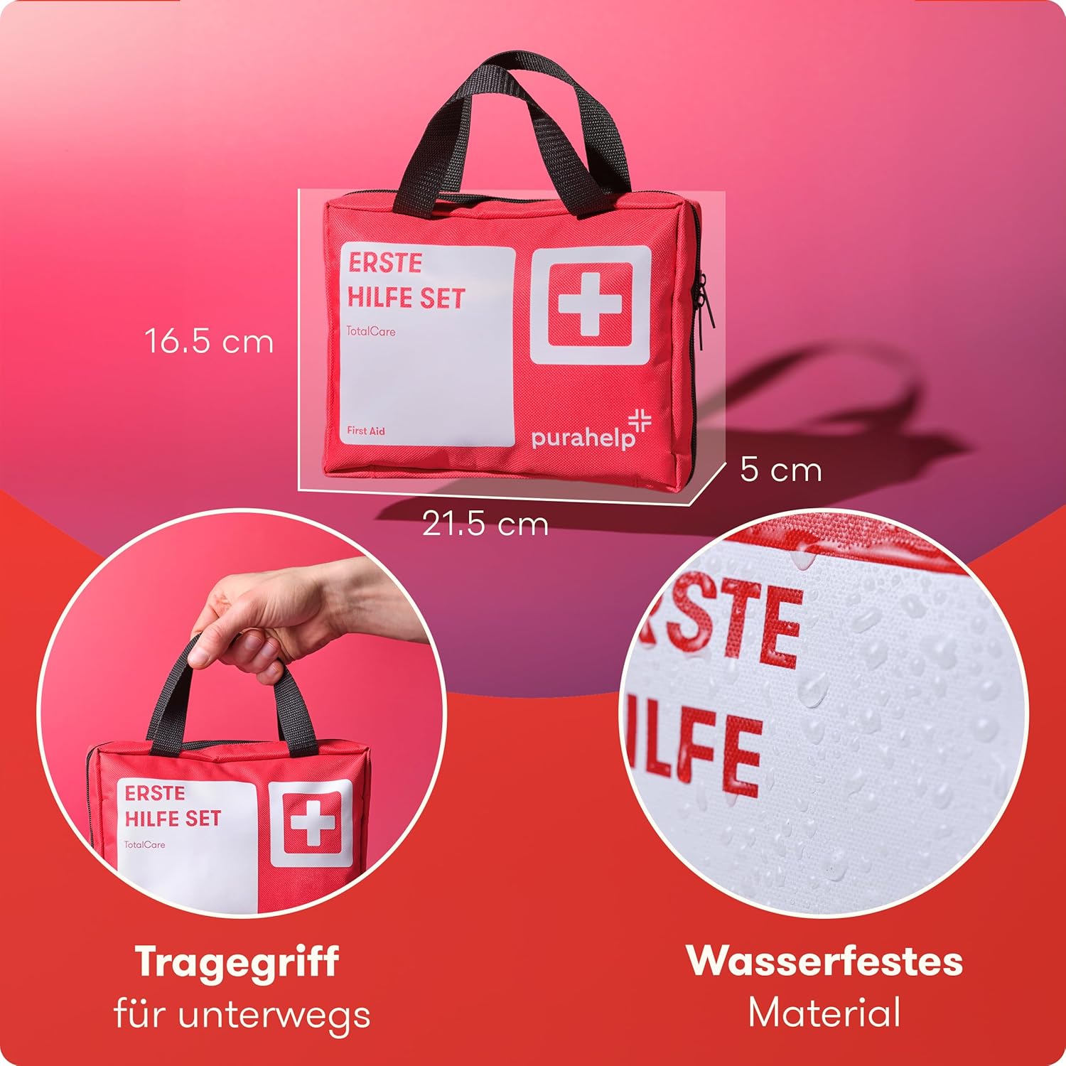 Erste-Hilfe-Set (2-teilig) – 172-teilig für Zuhause, im Büro oder unterwegs – Reiseapotheke Erste-Hilfe-Set Outdoor-Kinder – Bild 5