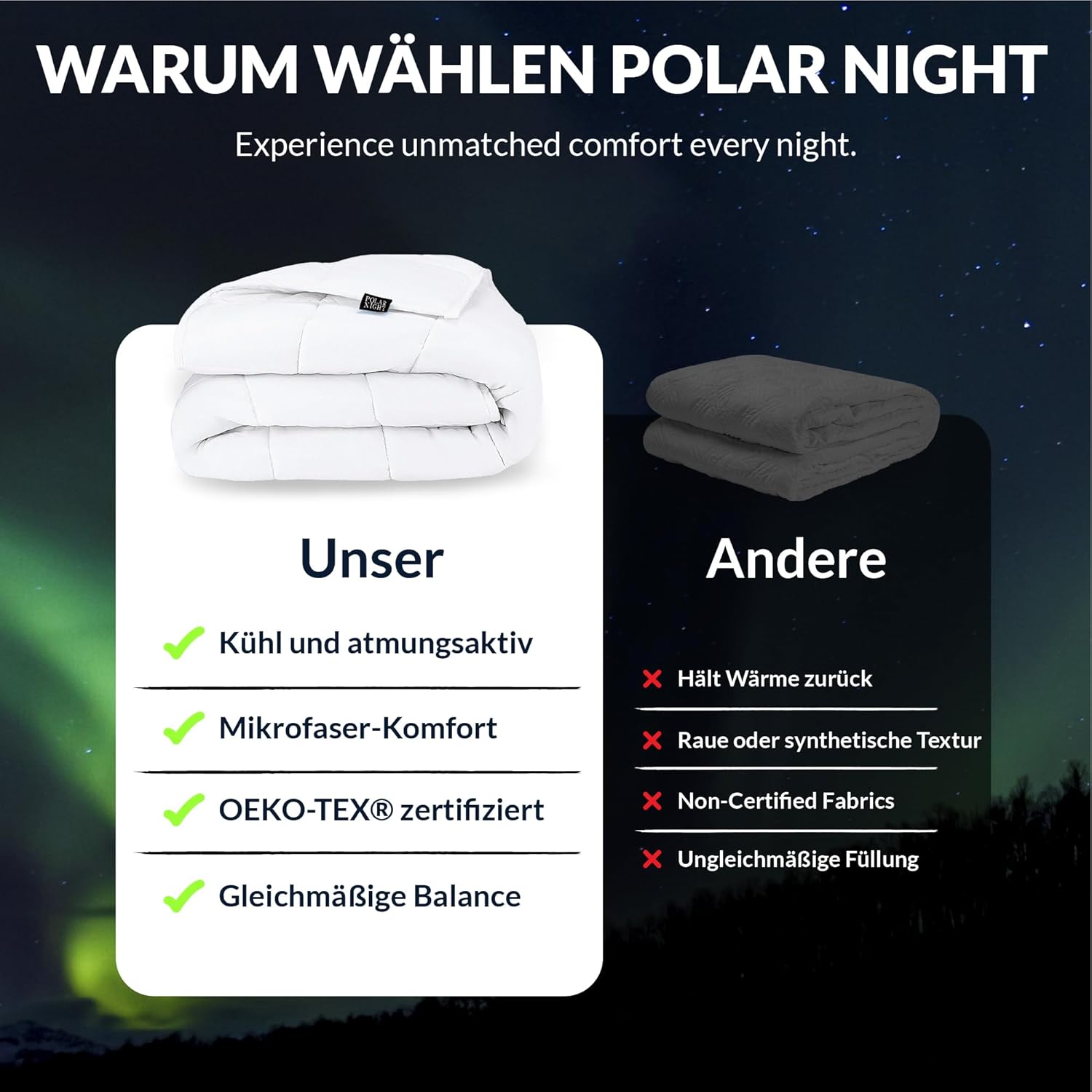 Polar Night Gewichtsdecke für Erwachsene 135 x 200 cm, 5 kg – Gewichtsdecke für Tiefschlaf, schwere Decke, Therapiedecke aus 100 % Baumwolle, Entspannungsdecke Öko-Tex 100 Standard-Bettdecke – Bild 6