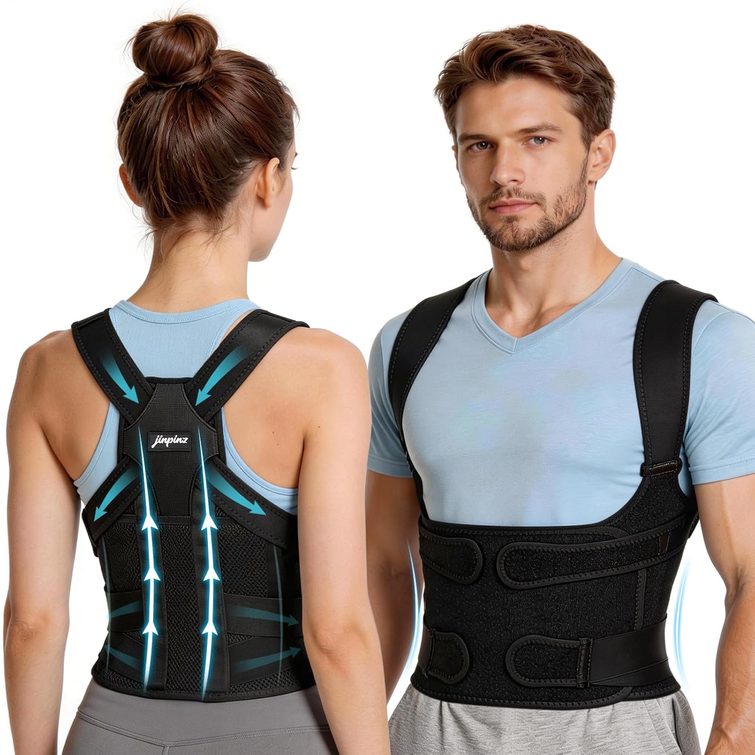 Rückenstützgürtel Rücken Geradehalter Haltungskorrektur Damen: Verstellbarer Haltungstrainer Rücken Herren - Back Support Corrector für Schulter Nacken Gerader Rücken Geradehalter Frauen Männer (XXL)