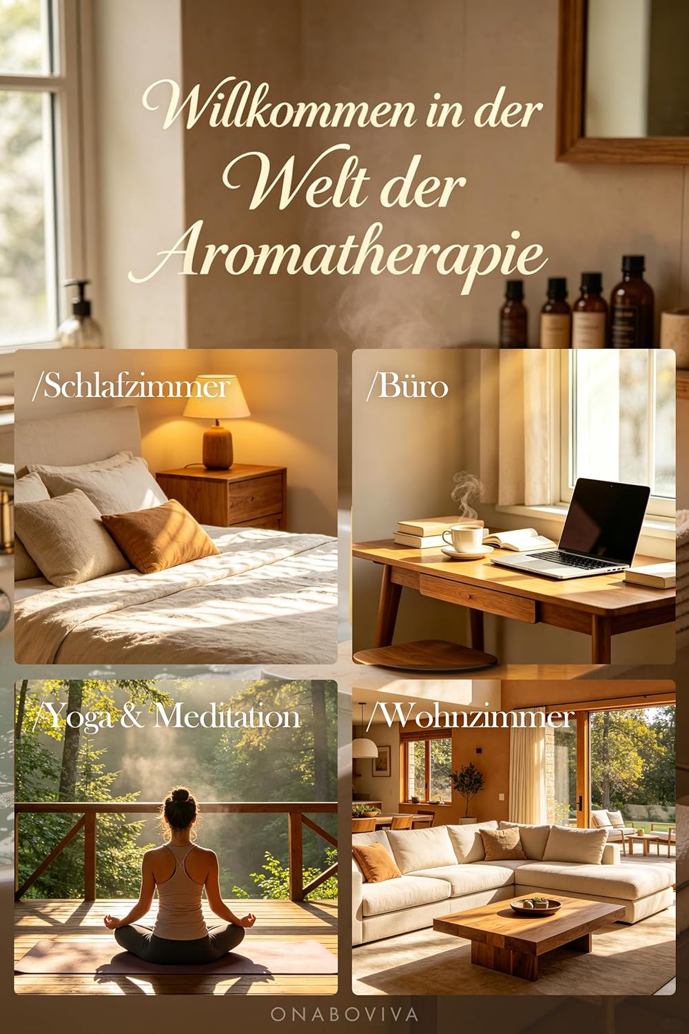 Aromadiffusor – 280 ml Ultraschall-Diffusor für ätherische Öle mit Luftbefeuchtung und Schlaf-Nachtlicht aus Keramik und Bambus, automatische Abschaltung, BPA-frei, geräuschlos, ideal für Zuhause, Büro und als Geschenk – Bild 7