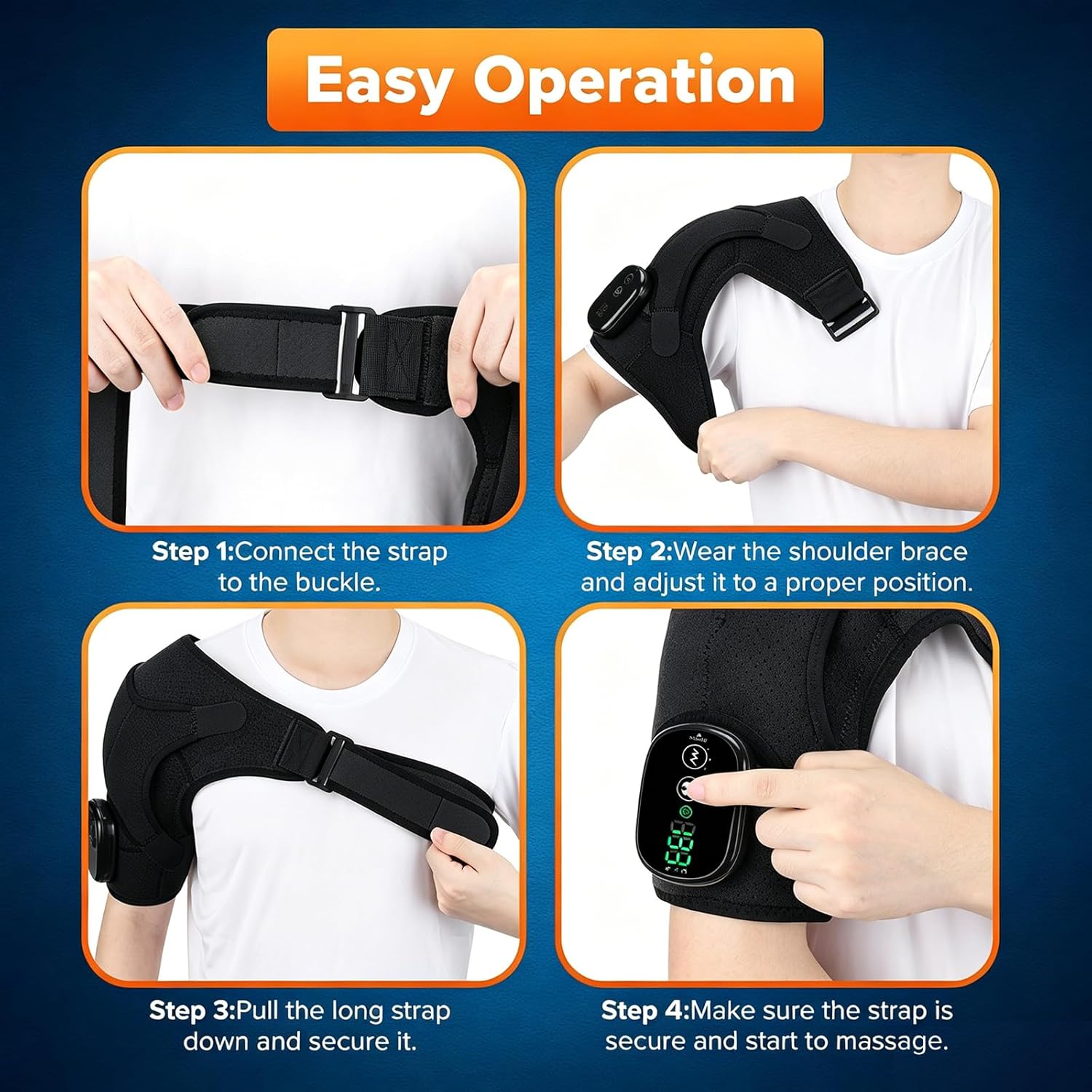 Schultermassagegerät, Schulter Massagegerät, Schulterbandage Mit 3 Stufiger Wärme Und Vibrationsfunktion, Massagegerät Nacken Schulter für Zuhause Büro Papa Mama,massager – Bild 5