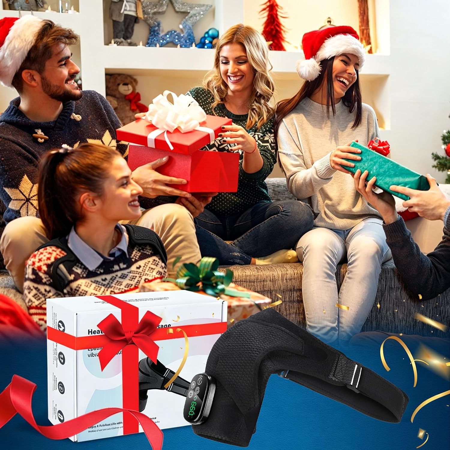 Schultermassagegerät, Schulter Massagegerät, Schulterbandage Mit 3 Stufiger Wärme Und Vibrationsfunktion, Massagegerät Nacken Schulter für Zuhause Büro Papa Mama,massager – Bild 7