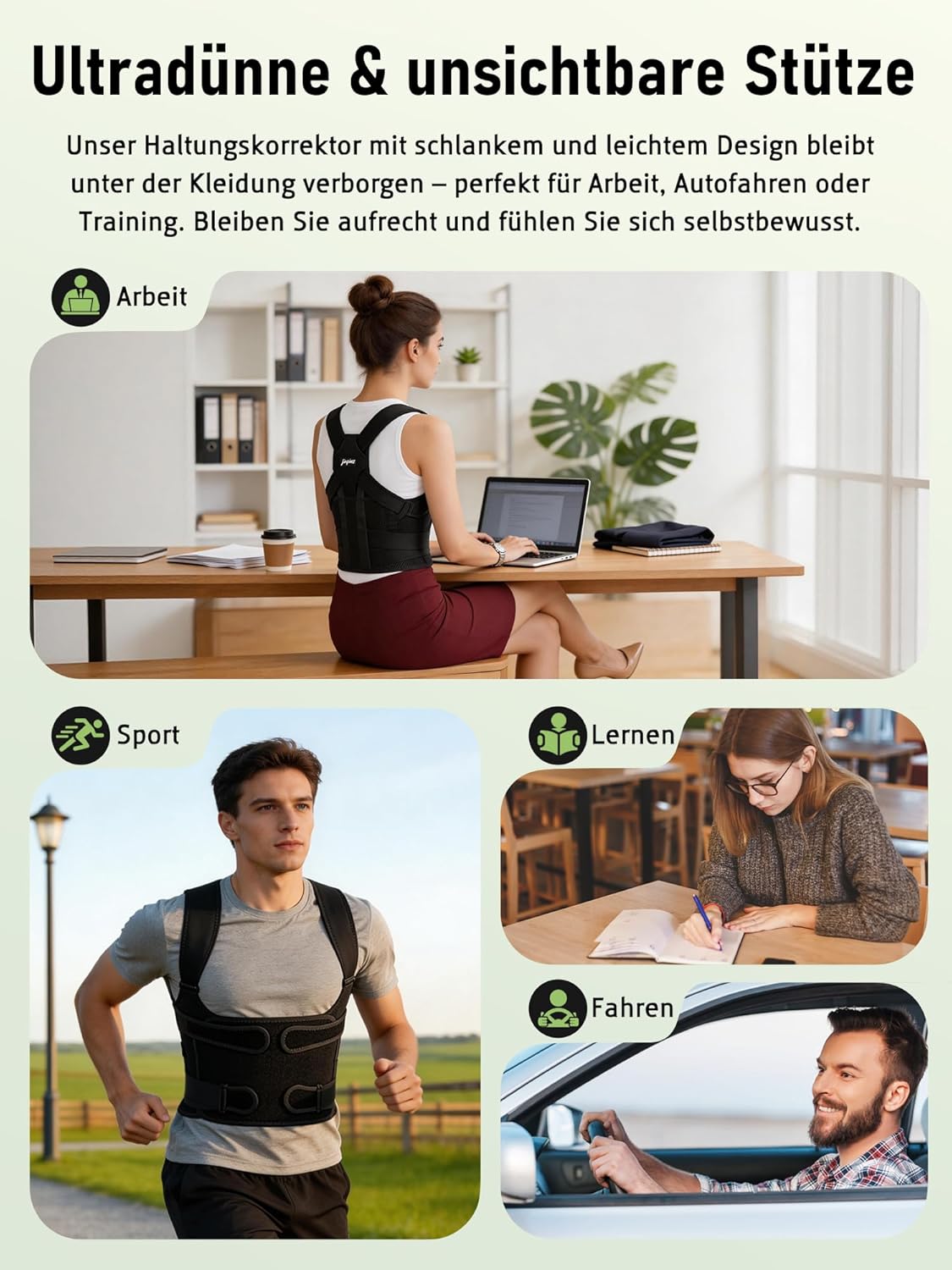 Rückenstützgürtel Rücken Geradehalter Haltungskorrektur Damen: Verstellbarer Haltungstrainer Rücken Herren - Back Support Corrector für Schulter Nacken Gerader Rücken Geradehalter Frauen Männer (XL) – Bild 7