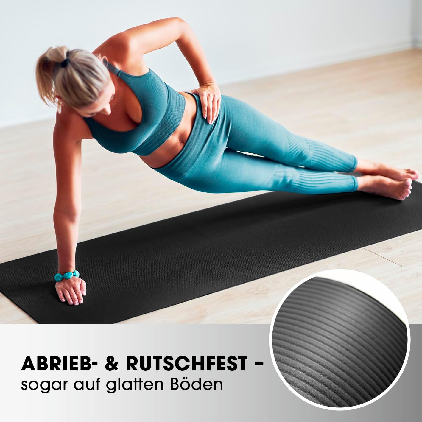 #DoYourFitness Yogamatte rutschfest. Für Anfänger und Fortgeschrittene. Dicke von 0,8 cm bis 2 cm. Gelenkschonende Gymnastikmatte. 183 cm x 61 cm oder XXL 190 cm x 100 cm (geeignet für drinnen/außen) – Bild 2