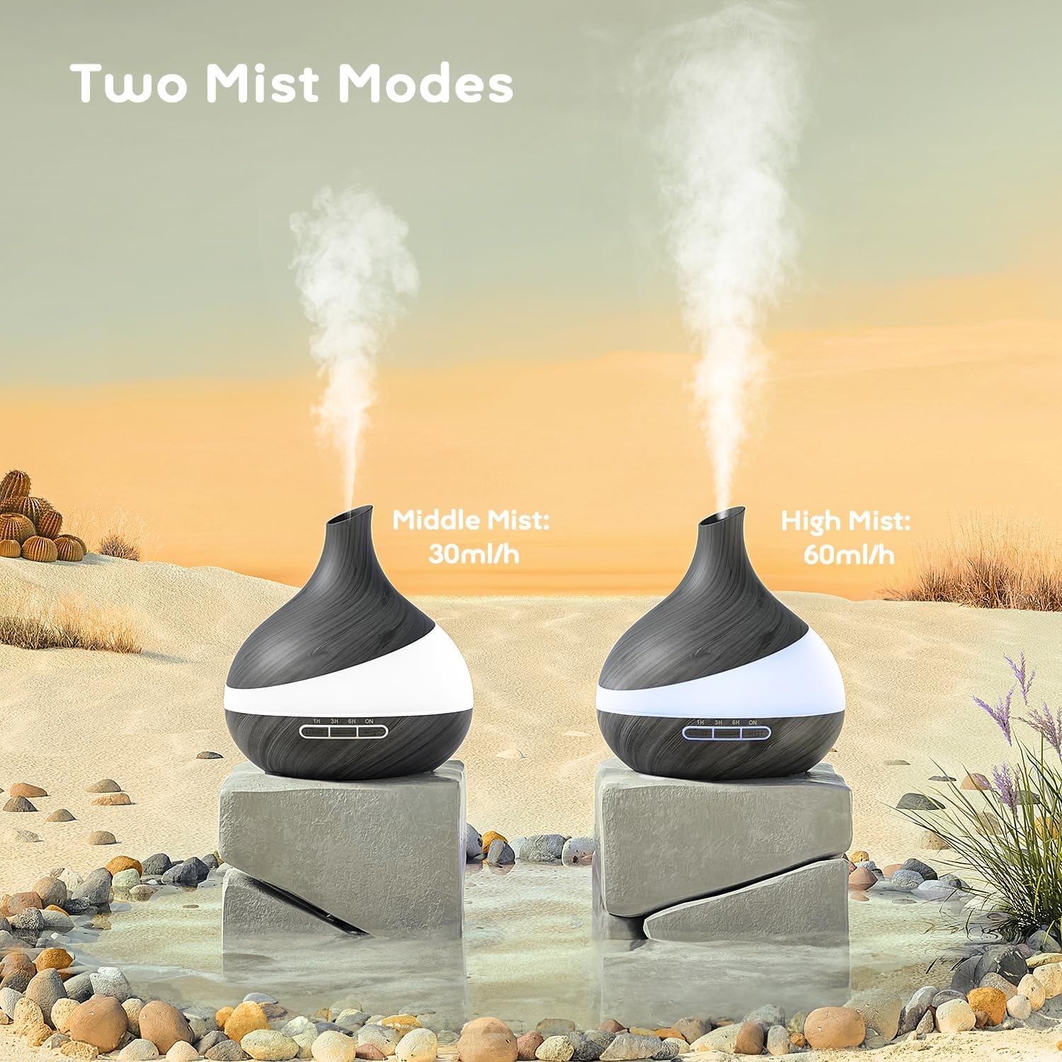 500 ml Aromadiffusor, Upgrade-Diffusor für große Räume, Aromatherapie-Diffusor mit Fernbedienung, 4 Timer-Einstellungen, 14 Farben, LED, automatische Abschaltfunktion – Bild 5